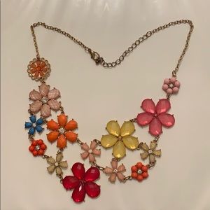 Flower colorful statement necklace